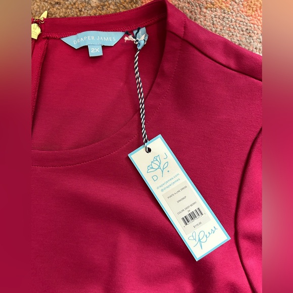 Draper James NWT deep berry A-Line dress 2x - Picture 3 of 6